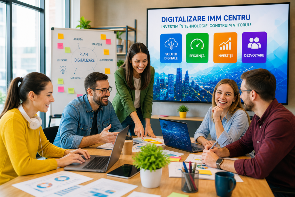 digitalizare imm centru echipa tehnologie birou modern