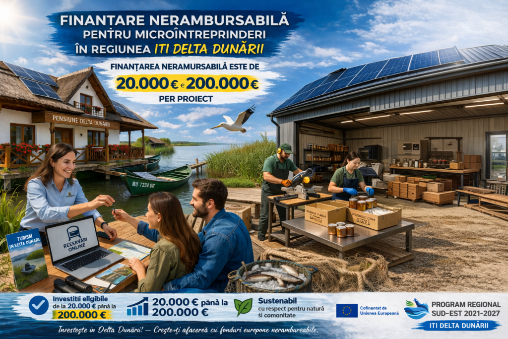 Finantare ITI Delta Dunarii 200000 euro microintreprinderi Solicita consultanta pentru finantare ITI Delta Dunarii si pregateste un proiect eligibil si competitiv.