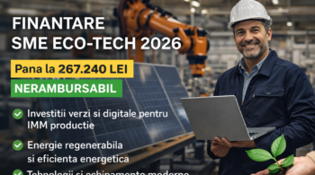 finantare SME Eco-Tech 2026 investitii productie energie regenerabila echipamente industriale